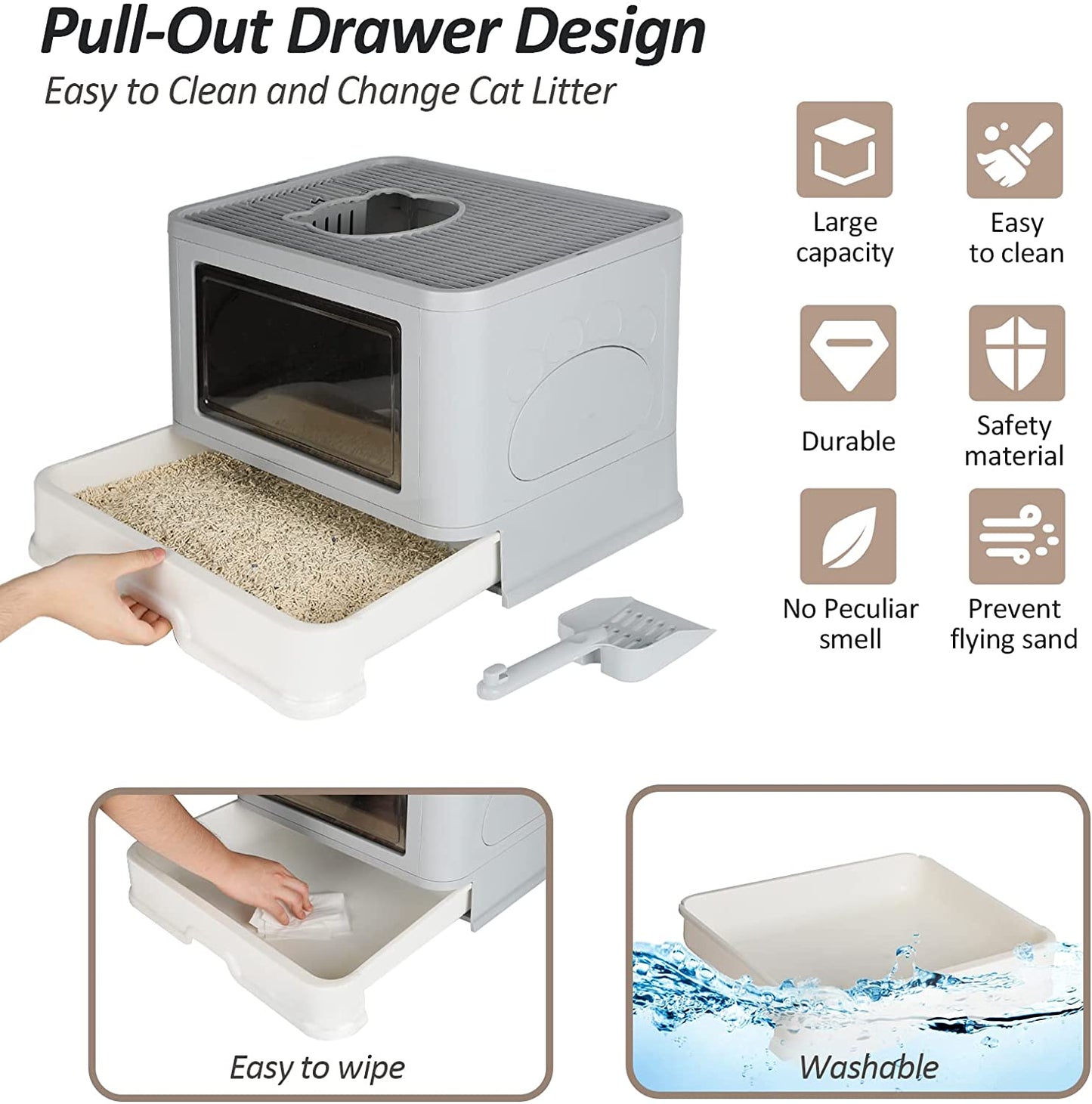 CAJA DE ARENA PLEGABLE PARA GATOS