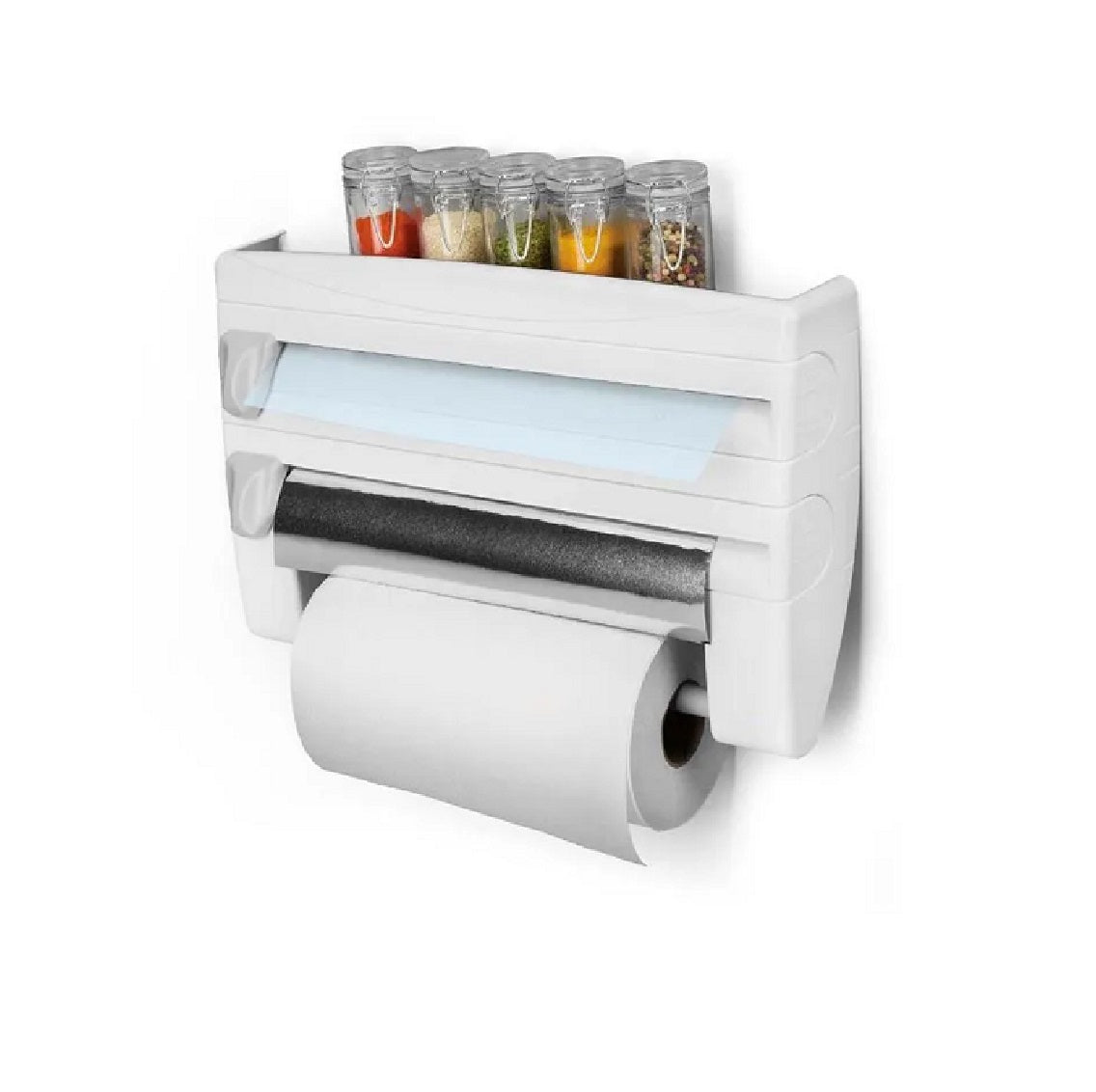 DISPENSADOR DE ROLLOS DE COCINA 4 EN 1