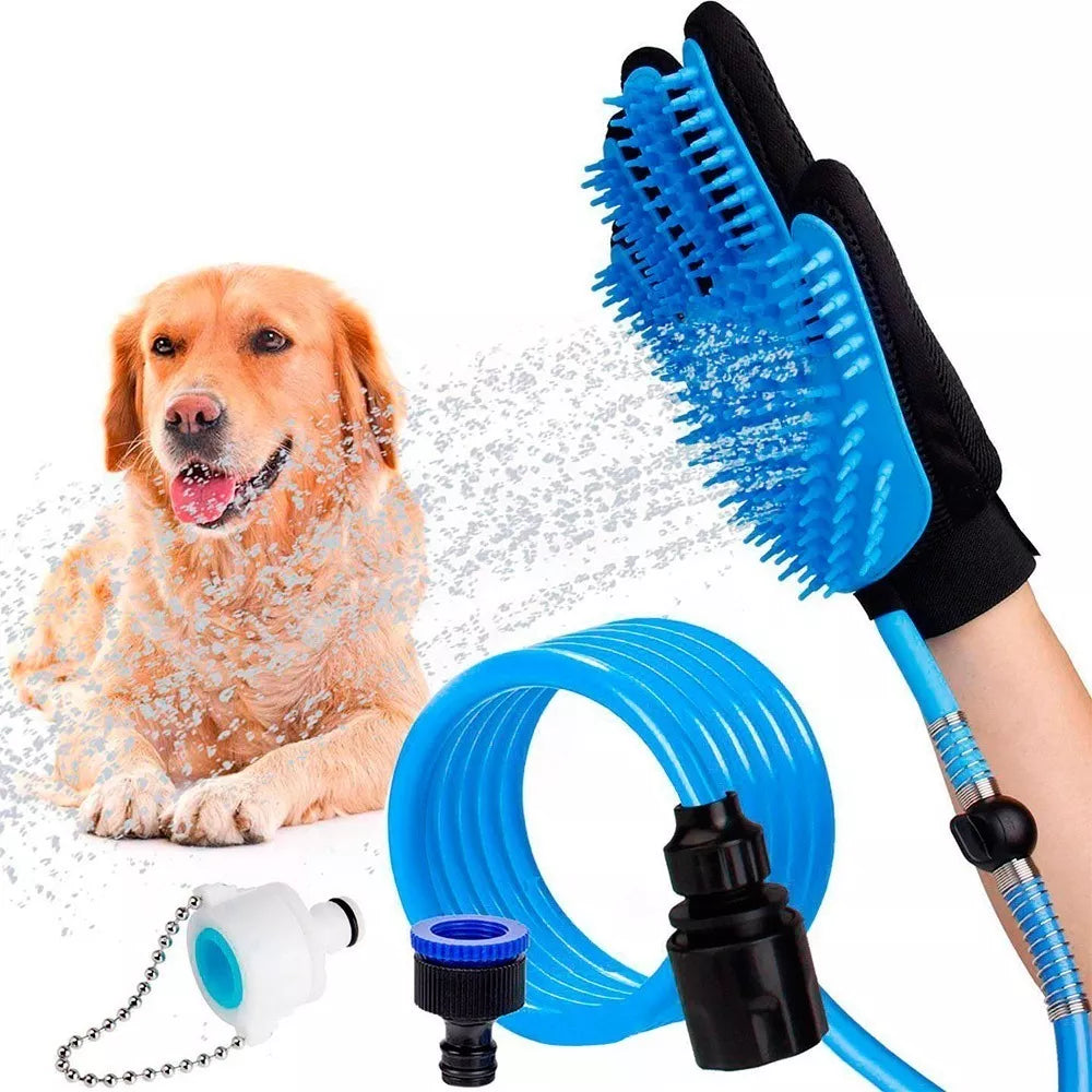 GUANTE CEPILLO ROCEADOR DE AGUA PARA BAÑO DE MASCOTAS