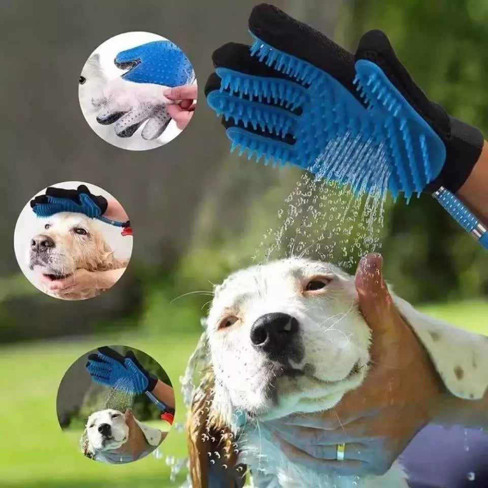 GUANTE CEPILLO ROCEADOR DE AGUA PARA BAÑO DE MASCOTAS