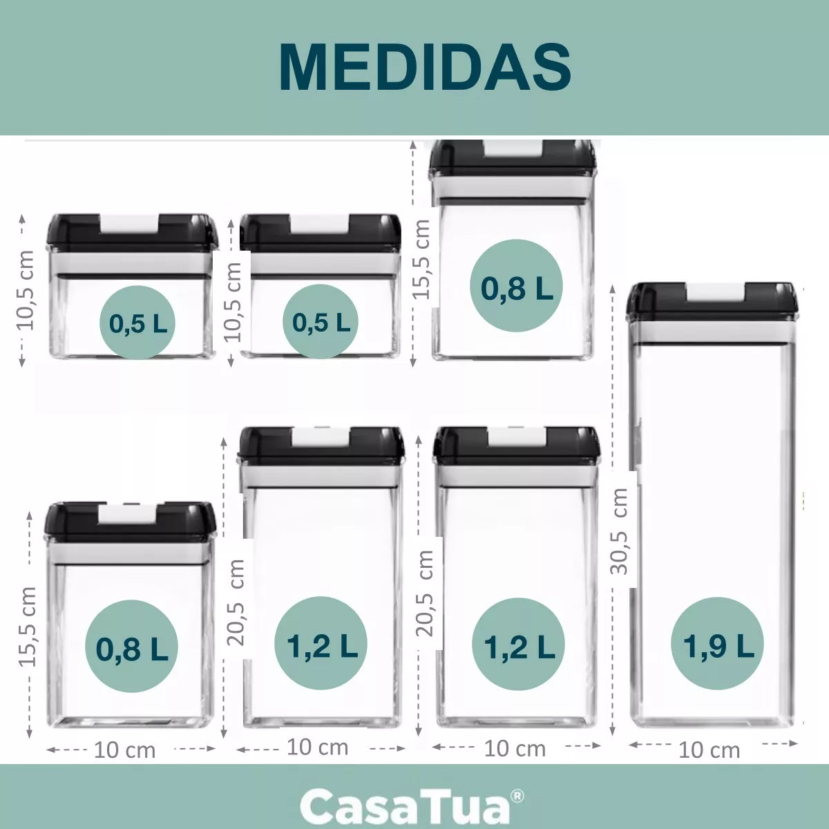 SET RECIPIENTES PARA COMIDA X 7 PIEZAS