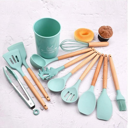 SET UTENSILIOS DE COCINA EN SILICONA 12 PIEZAS