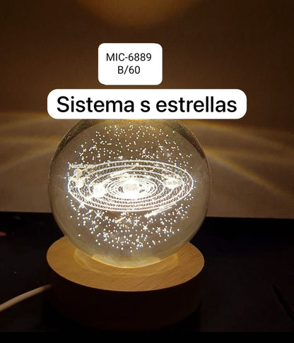 LAMPARA ESFERA DE CRISTAL 8Cm 13 MOTIVOS