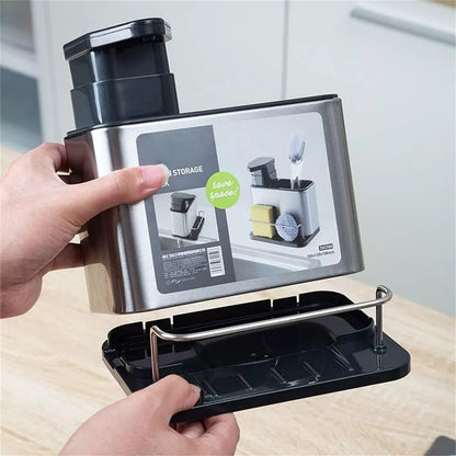 DISPENSADOR JABON LIQUIDO Y ORGANIZADOR DE ESPONJAS