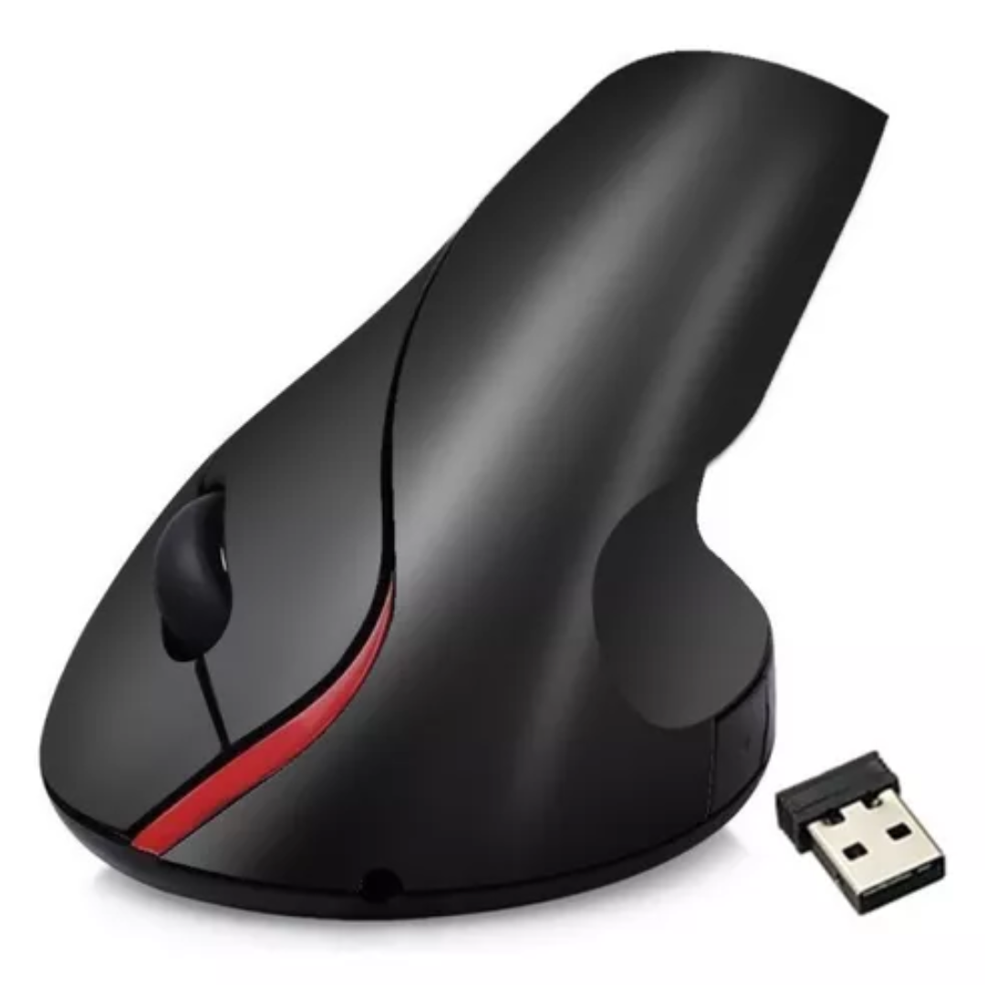 MOUSE INALÁMBRICO VERTICAL NEGRO