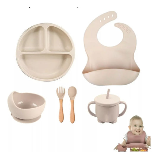 VAJILLA EN SILICONA PARA ALIMENTACIÓN DE BEBE